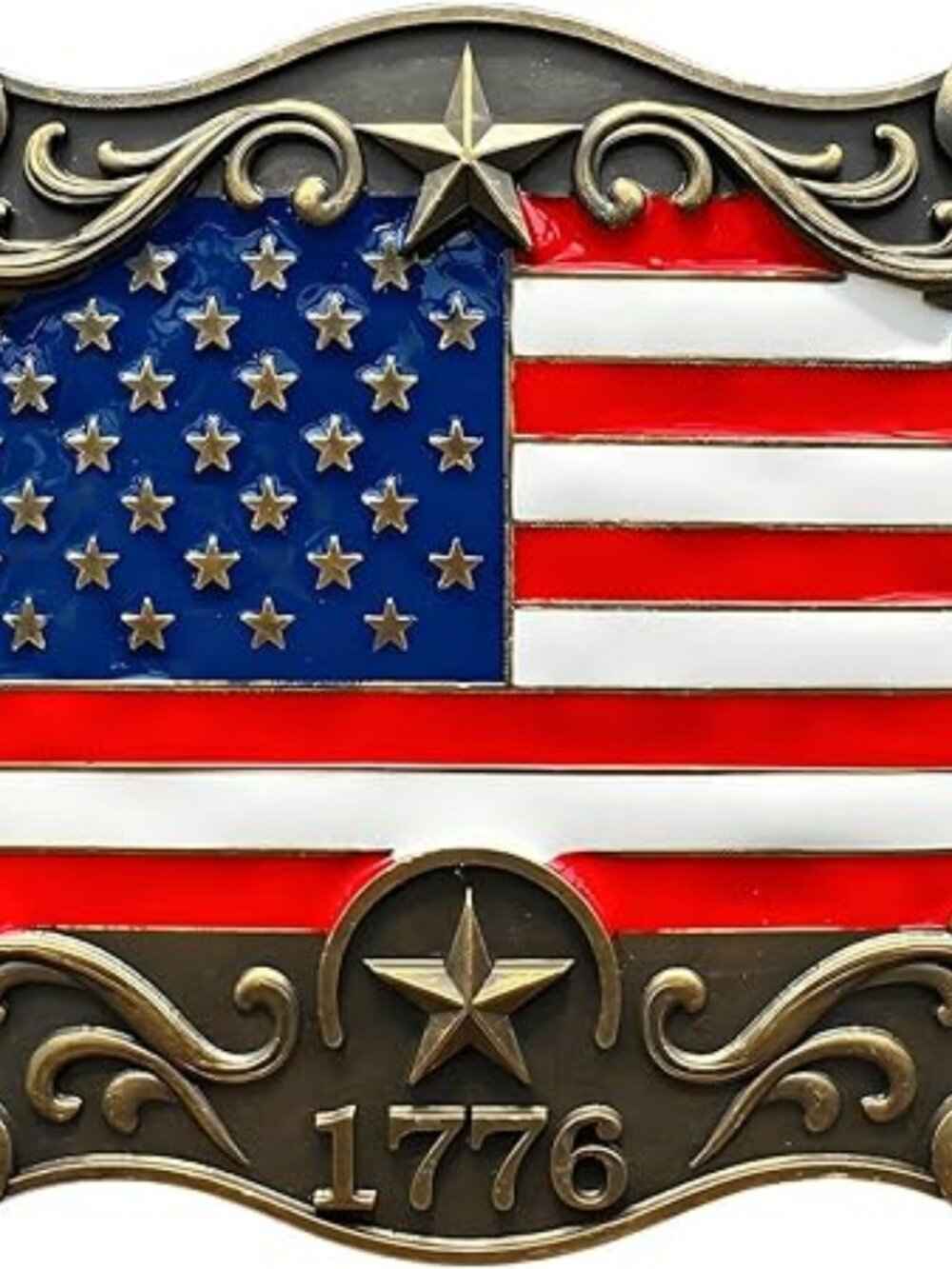 NEW American Flag & Stars Cowboy Belt Buckle Americana Men or Women